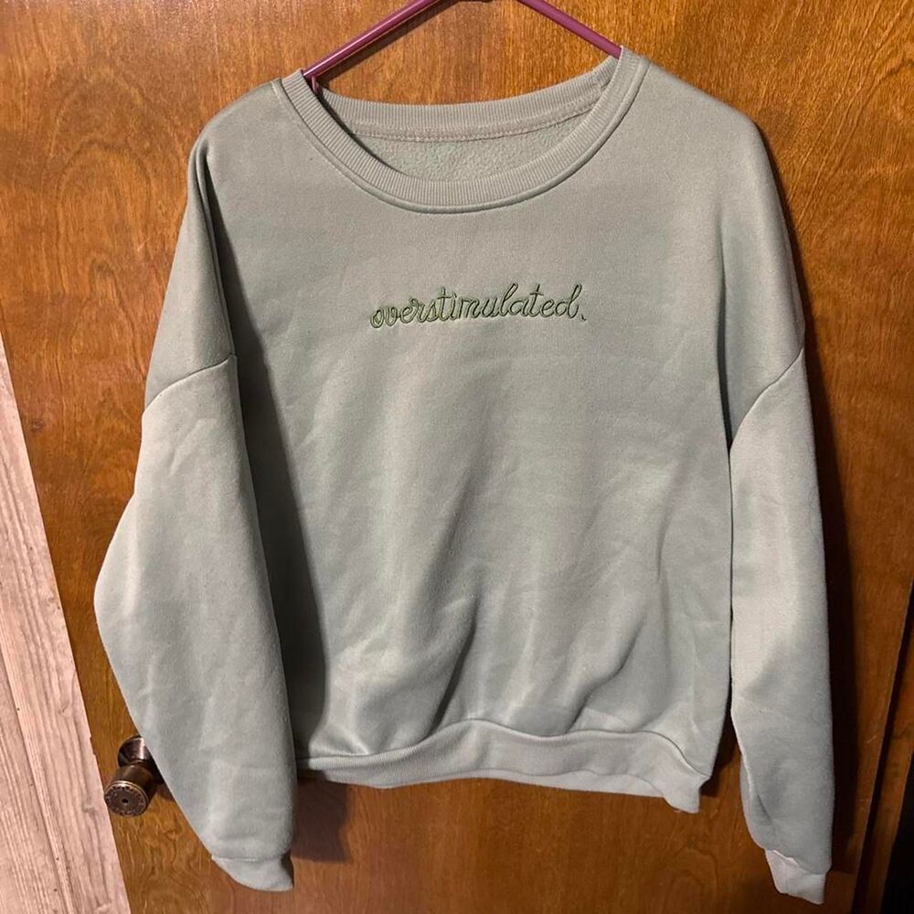 Shein Women's Green and Blue Sweatshirt